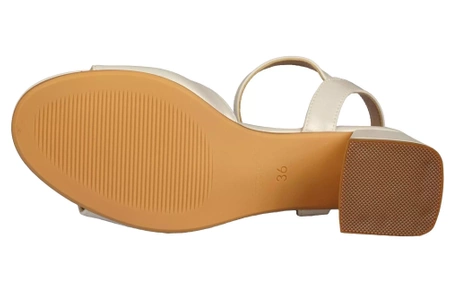 Eleganckie sandały damskie Sergio Leone DSK892PE perłowe