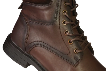 Eleganckie męskie skórzane buty zimowe American Club MCY167CO brązowe