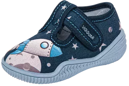 Tenisówki dziecięce Viggami PAWEŁEK DRUK niebieskie kapcie chłopięce