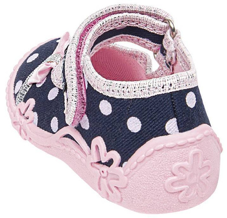 Tenisówki dziecięce Viggami MAJKA granatowe kapcie dziewczęce na rzep