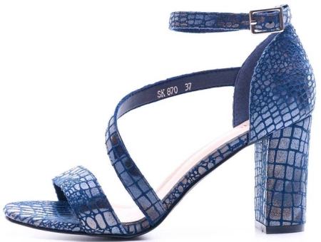 Eleganckie Sandały damskie Sergio Leone DSK870GRLU granatowe