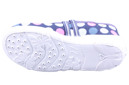 Tenisówki dziecięce Viggami Ola Grochy szare kapcie dziewczęce wsuwane