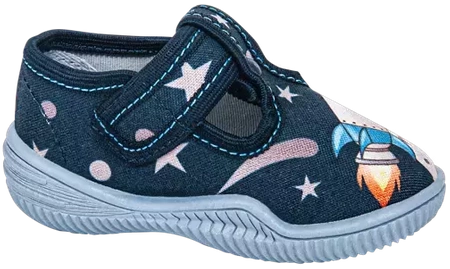 Tenisówki dziecięce Viggami PAWEŁEK DRUK niebieskie kapcie chłopięce