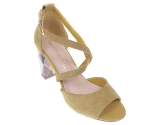 Eleganckie sandały damskie Sergio Leone DSK865ZOMI musztardowe