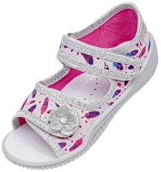 Tenisówki dziecięce Viggami szare sandałki dziewczęce Paula Druk