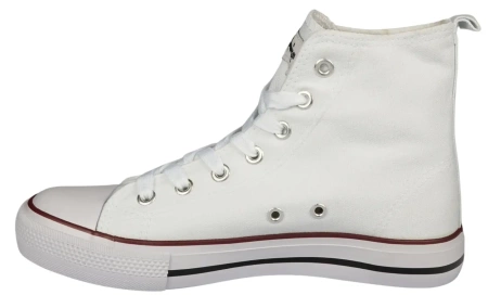 Wysokie tenisówki młodzieżowe American DLH-18-9120-15WH białe