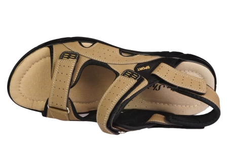 Sandały męskie Le Scarpe Club beżowe sandały nadwymiarowe NA9003-3BE