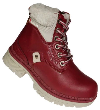 Dziecięce trzewiki zimowe American Club BSP03BU bordowe