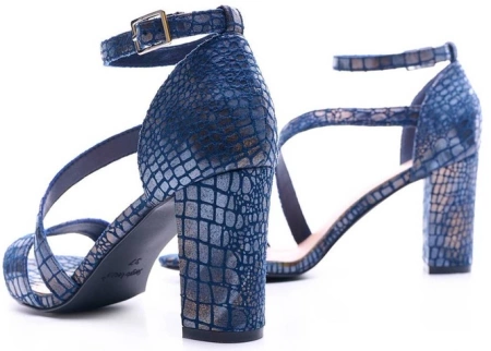 Eleganckie Sandały damskie Sergio Leone DSK870GRLU granatowe