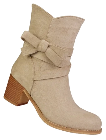 Damskie botki zimowe Skotnicki DB-3-Y85BE beżowe