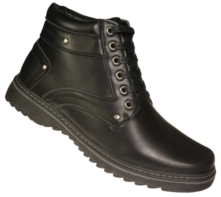 Męskie trzewiki zimowe ocieplane Skotnicki MB-4-0756BL czarne